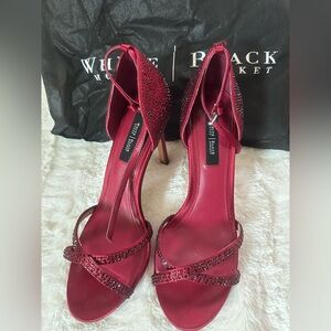 White House Black Market "Gemina" Crimson Red Stiletto Heel, Size 9